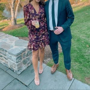 Long sleeve formal dress. Perfect for a fall wedding!